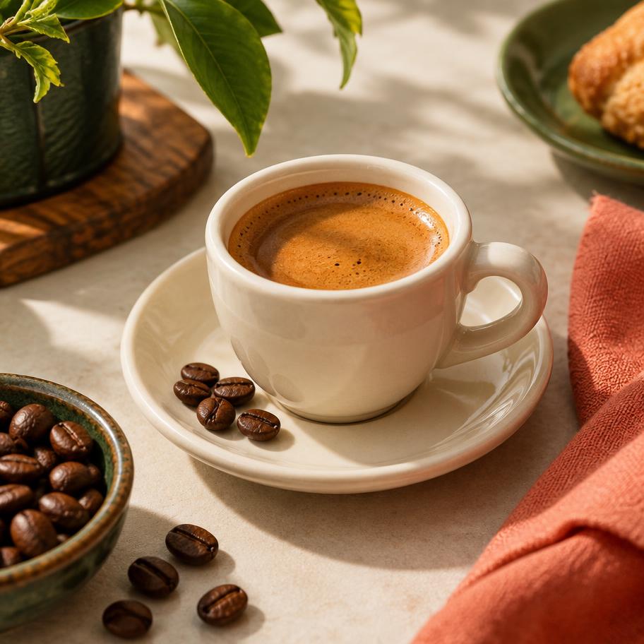 Xícara de café expresso com crema